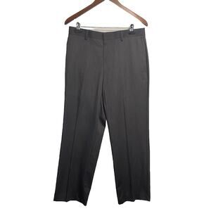 New Covington Essential Dress Pant 32x30 Gray Flat Wrinkle Free Classic Straight